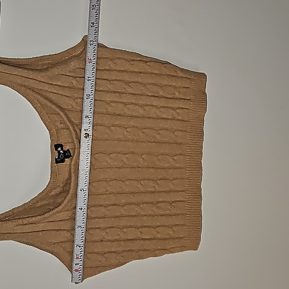 Fashion Nova Brown Cropped Knit Pattern Top Size Medium - Picture 3 of 9